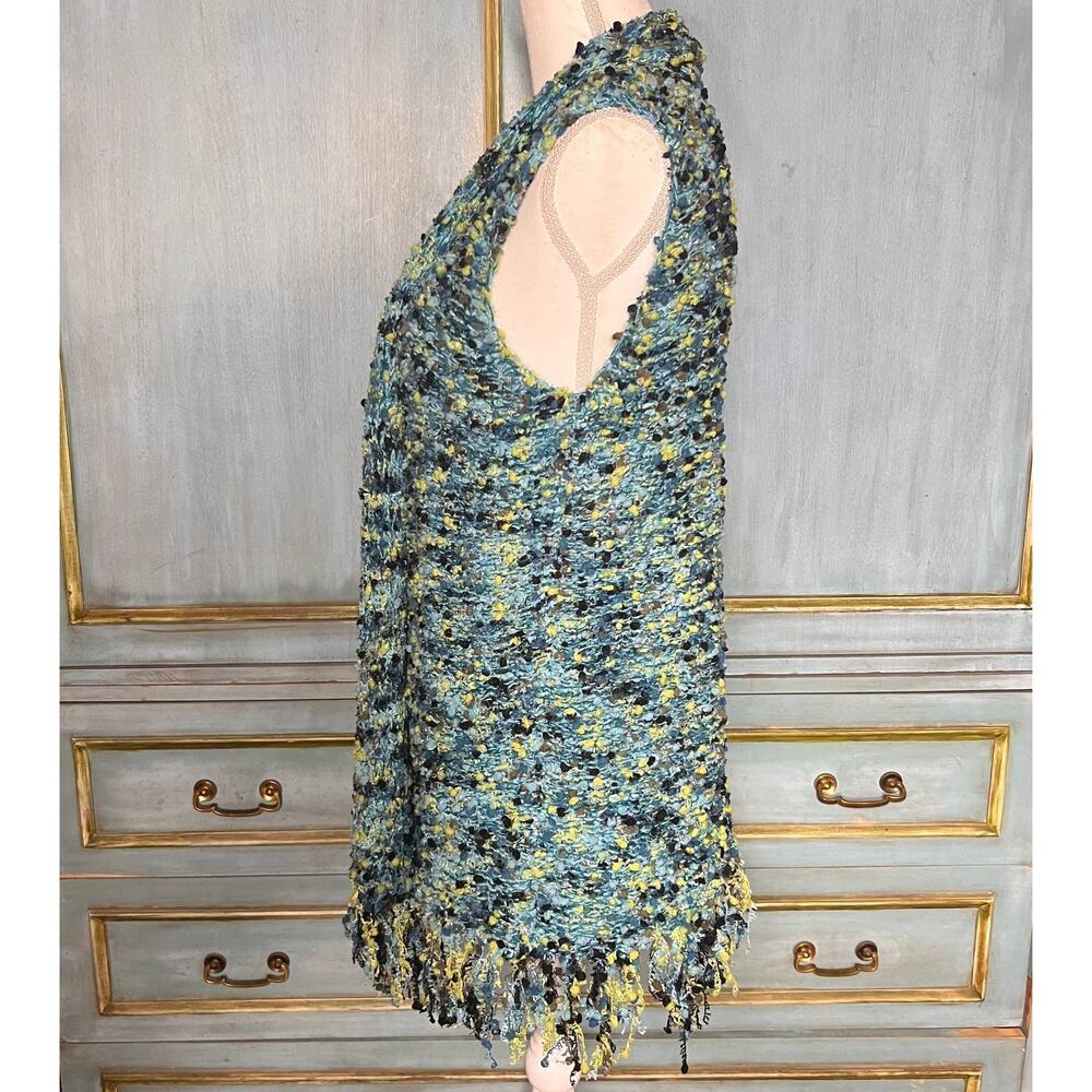 Ruby Rd Size Medium Open Front Blue Boucl Knit Ve… - image 3